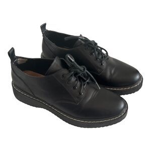 Madden Girl G-Katchy Black Leather Oxford Shoes Lace Up Womens Size 7.5